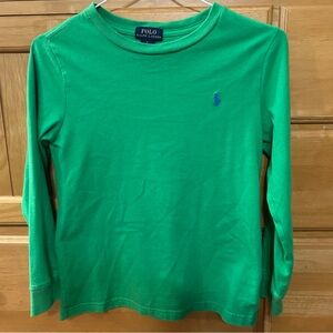 Polo Ralph Lauren Boy’s Bright Green Ling Sleeve Tee Shirt Size 7